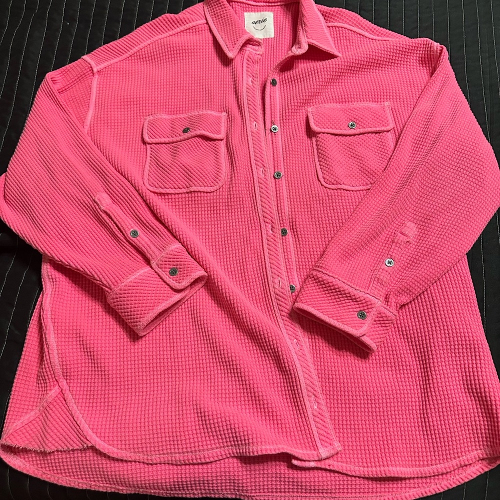 Aerie LumberJane Waffle Button Down shirt Medium
